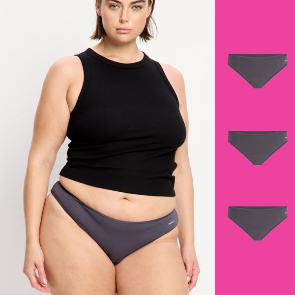 Basic Cheeky Bikini Light Steel 3 Pack