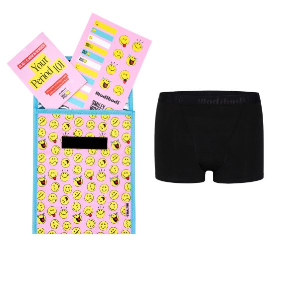 SmileyWorld® | Modibodi Teen Back To School Period Kit with Hipster Boyshort Moderate Black