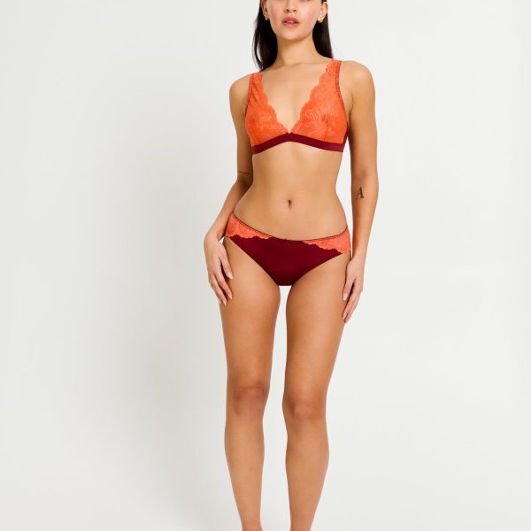 Ines Midi Brief Moderate Bordeaux Red