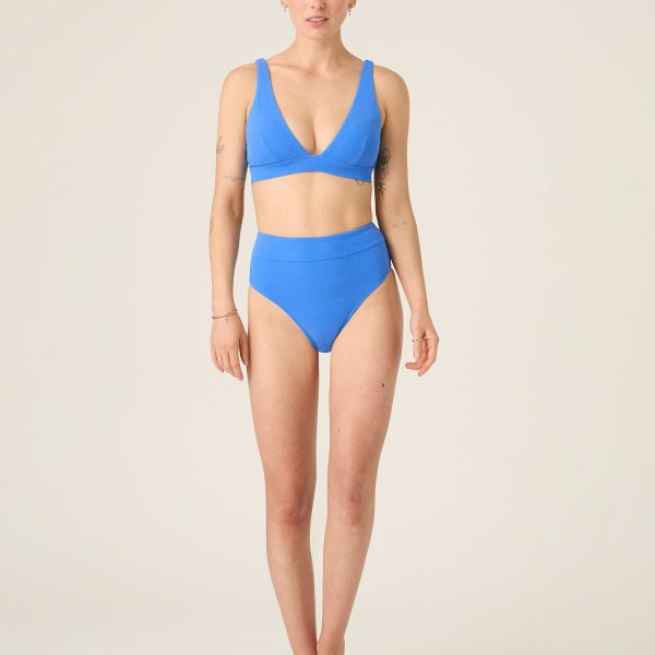 Swimwear Soft Stretch Hi Waist Cheeky Brief Light Ultramarine Blue