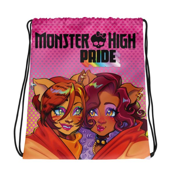 Monster High Pride Toralei & Clawdeen Pink Drawstring Bag | GamersHolic.shop - Buy Now