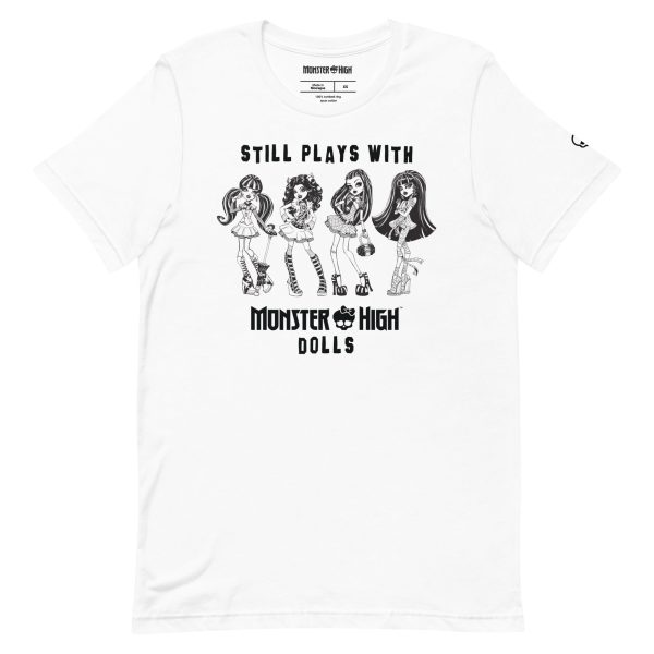 Monster High "Still Plays with Monster High Dolls" White T-Shirt | GamersHolic.shop - Buy Now